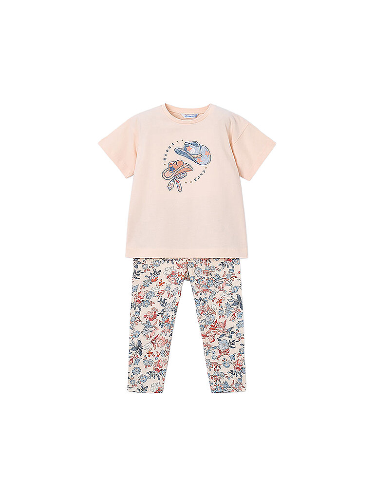 Set da ragazza 2 pezzi T-shirt e leggings arancione 110