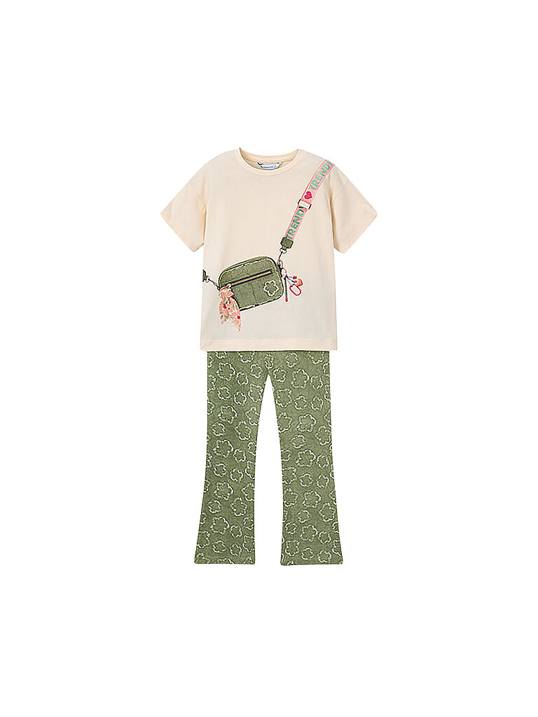Set da bambina 2 pezzi T-shirt e leggings verde 116