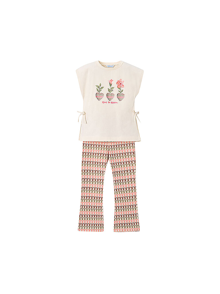 Set da bambina 2 pezzi maglietta e leggings crema 92