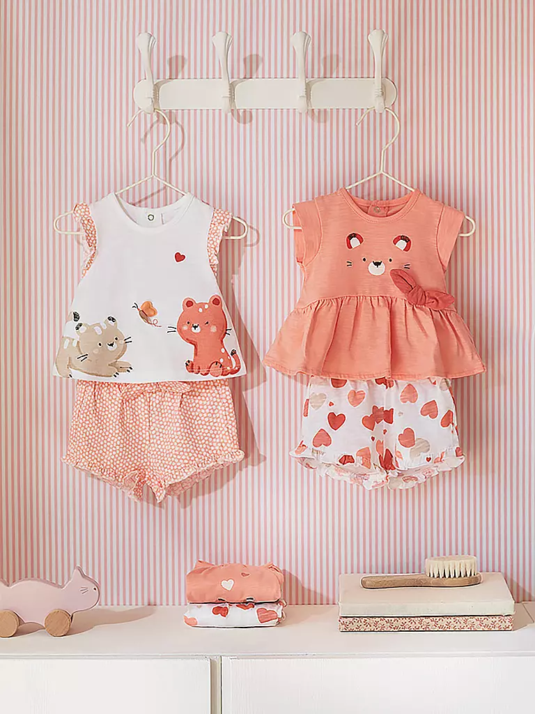 MAYORAL | Baby Set 4-teilig T-Shirt und Shorts  | Arancione