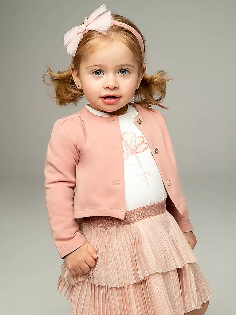 MAYORAL | Baby Set Langarmshirt, Jäckchen, Rock 3-teilig  | Rosa