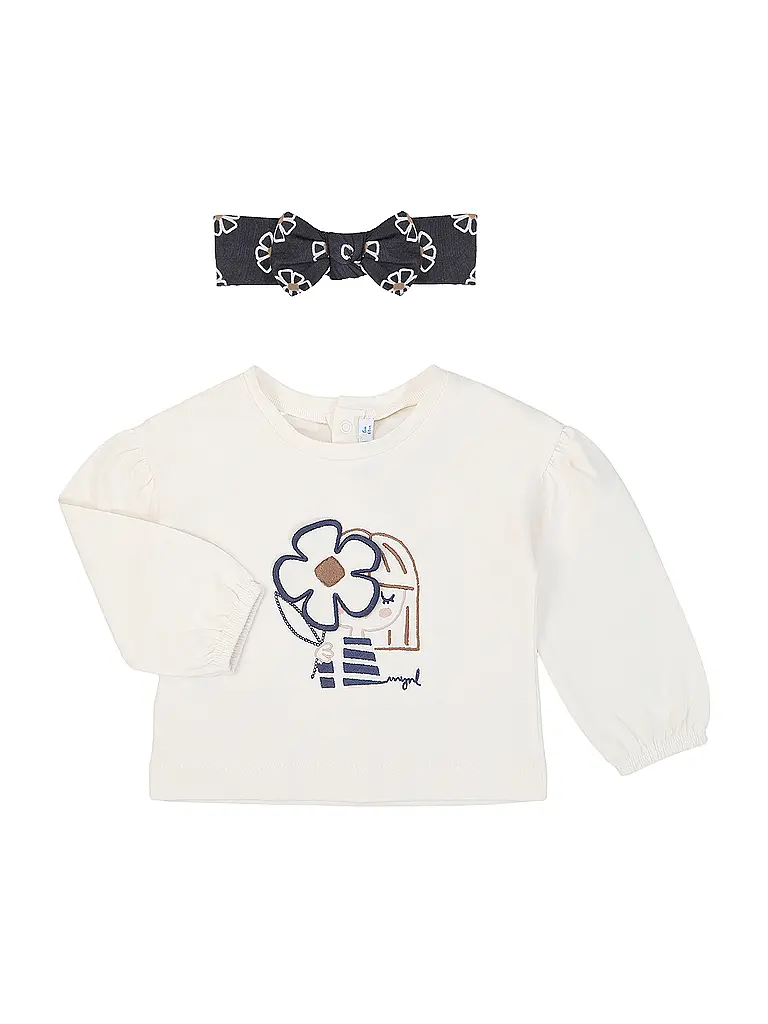 MAYORAL | Body a maniche lunghe per neonata con cerchietto | Crema