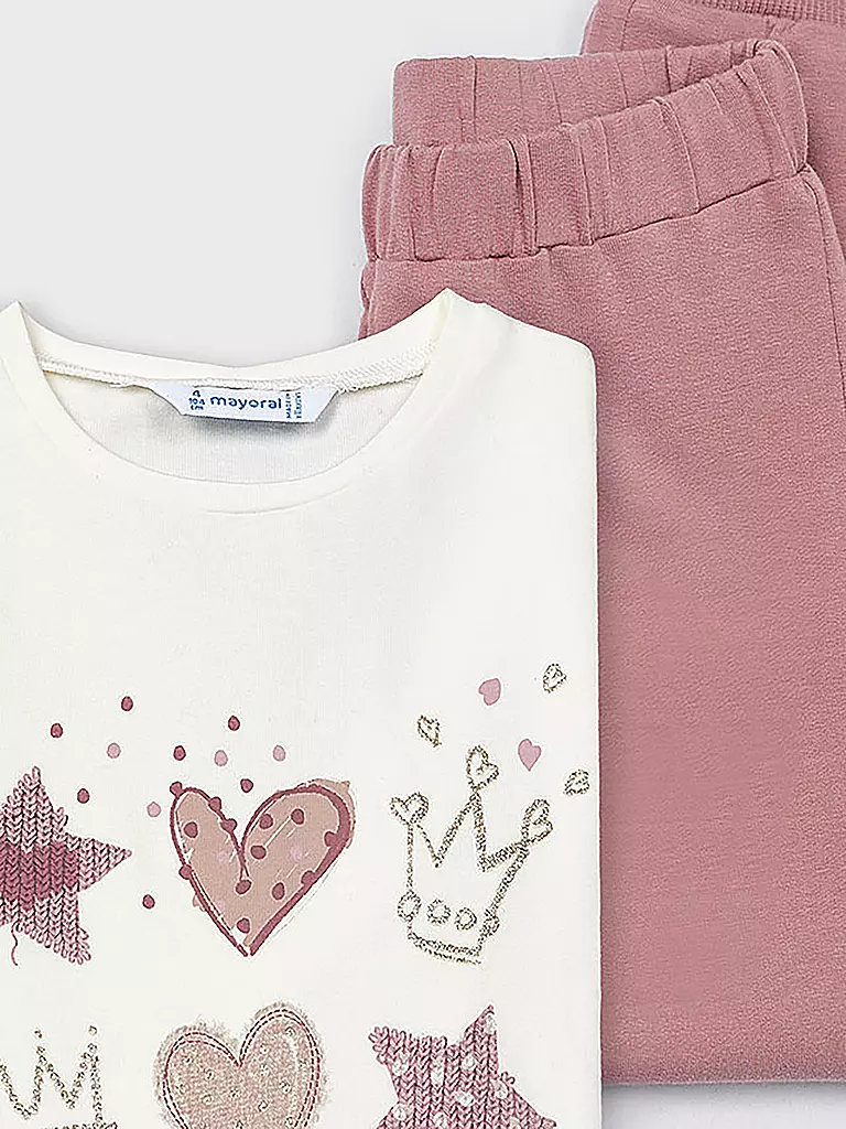 MAYORAL | Mädchen Set  3-teillig Sweatjacke, Langarmshirt und Jogginghose | Rosa