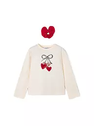 MAYORAL | Maglietta a maniche lunghe da bambina con elastico per capelli | Bianco