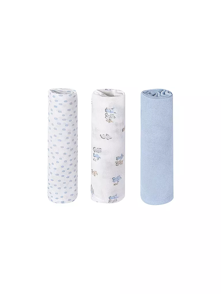 MAYORAL | Pannolino in tessuto per neonato - Set di 3 Multuch azzurro | Blu chiaro