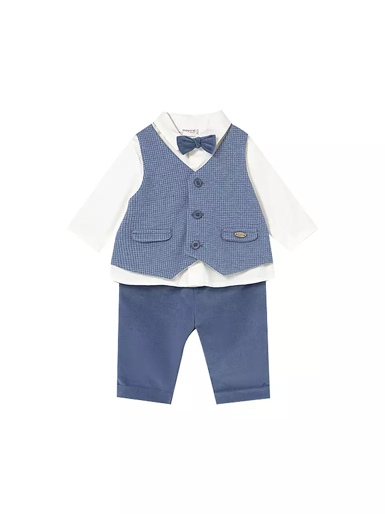 MAYORAL | Set 3 pezzi neonato camicia, pantaloni e papillon | Blu