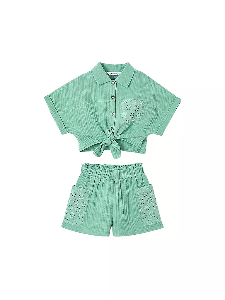 MAYORAL | Set da bambina 2 pezzi blusa e shorts | Verde
