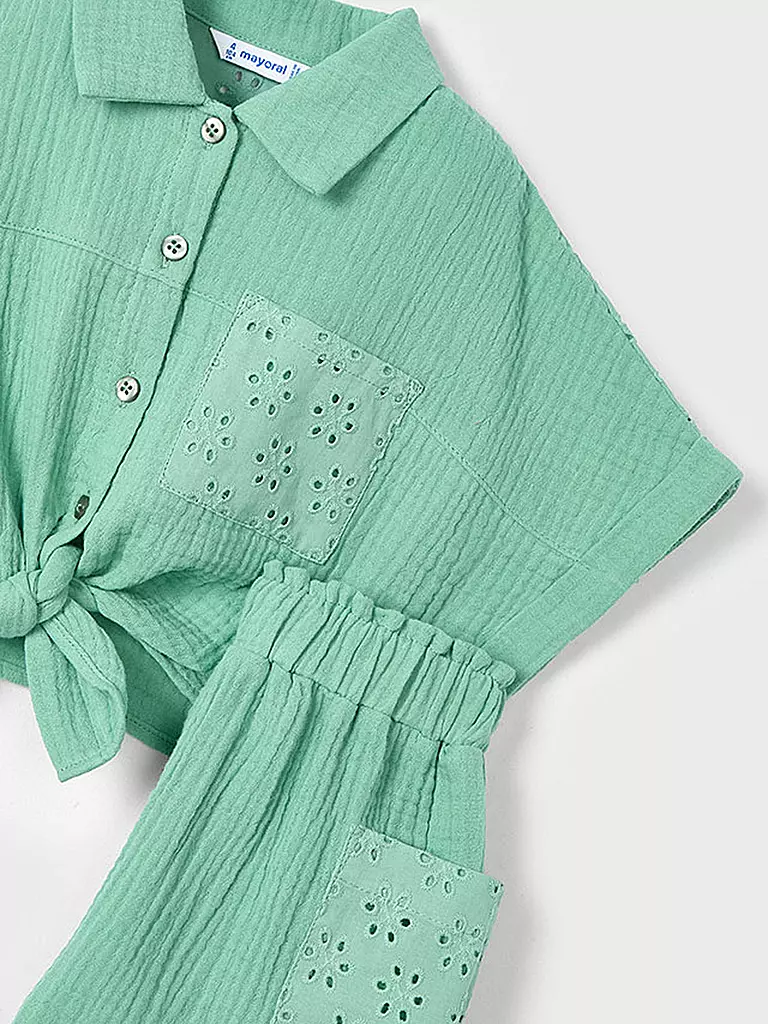 MAYORAL | Set da bambina 2 pezzi blusa e shorts | Verde