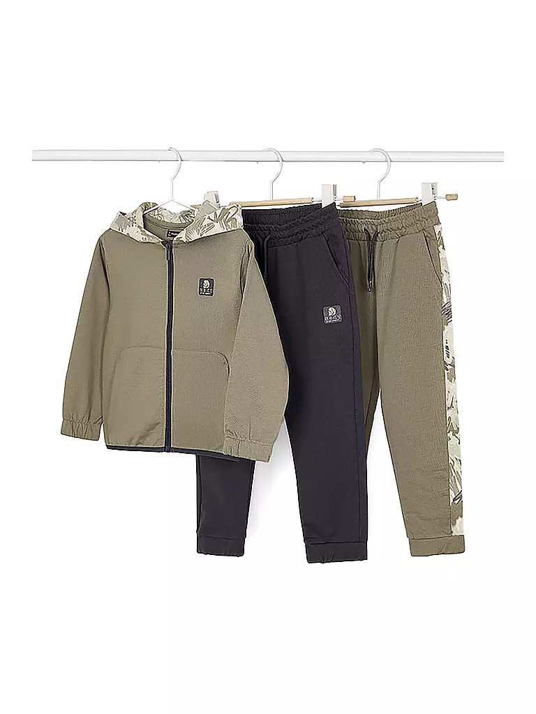 MAYORAL | Set da ragazzo 3 pezzi, felpa con zip e pantaloni da jogging | Grigio