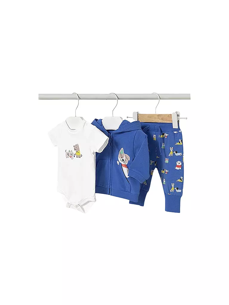 MAYORAL | Set jogger neonato 3 pezzi body, felpa e pantaloni | Blu