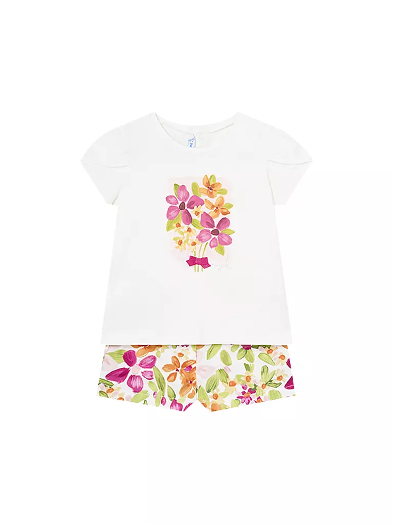 MAYORAL | Set neonata 2 pz T-shirt e shorts | Bianco