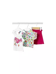 MAYORAL | Set neonata 3 pezzi camicia, top e shorts | Fucsia