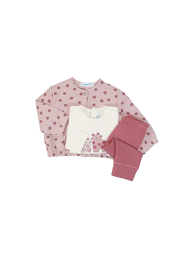MAYORAL | Set neonata 3 pezzi giacchino, maglietta a maniche lunghe e leggings | Rosa
