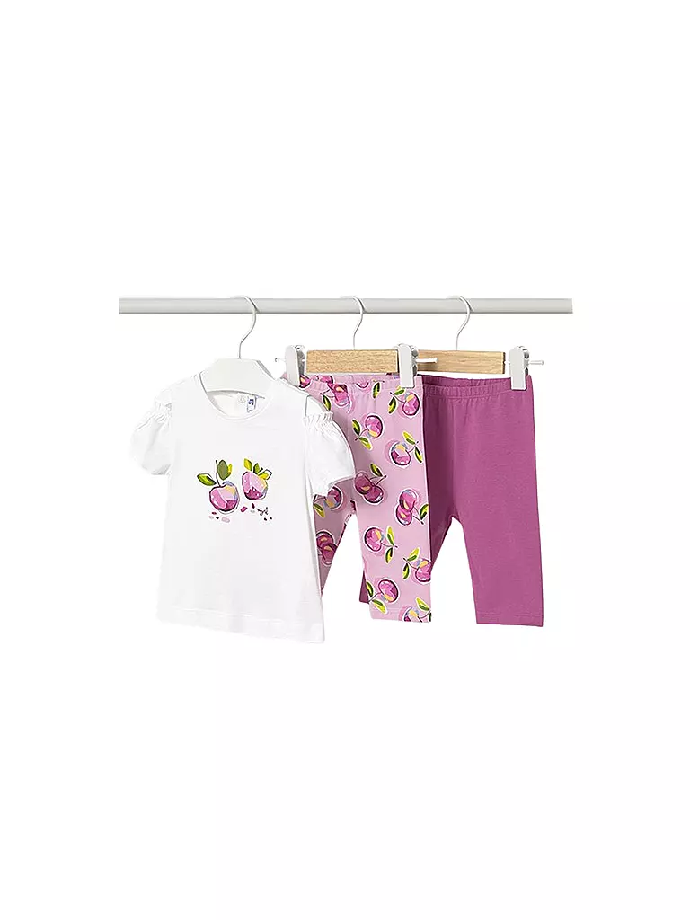 MAYORAL | Set neonata 3 pezzi T-shirt e leggings | Fucsia