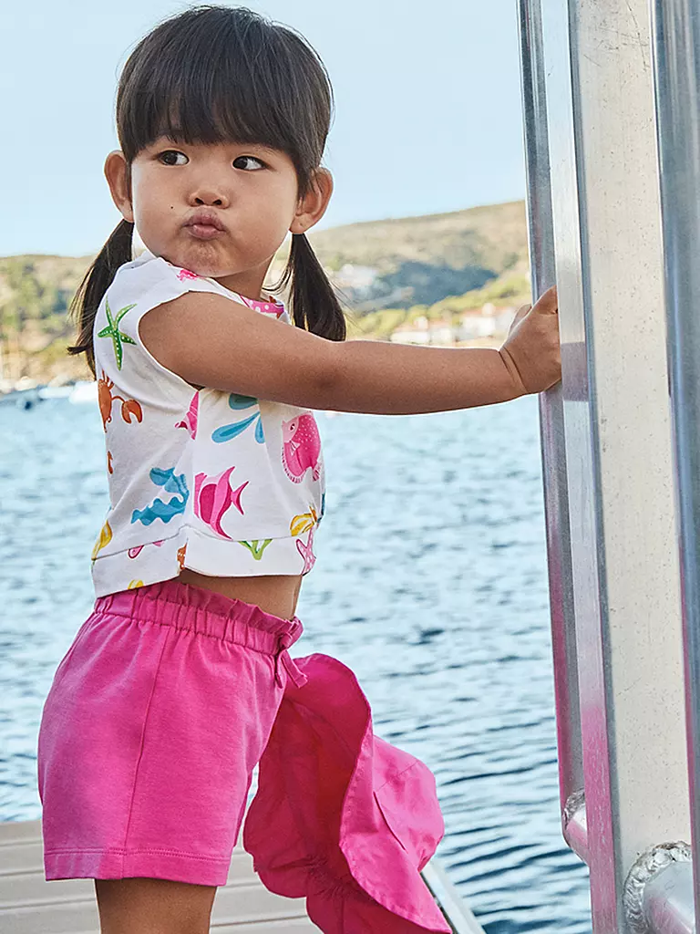 MAYORAL | Set neonata 3 pezzi T-shirt e shorts | Fucsia