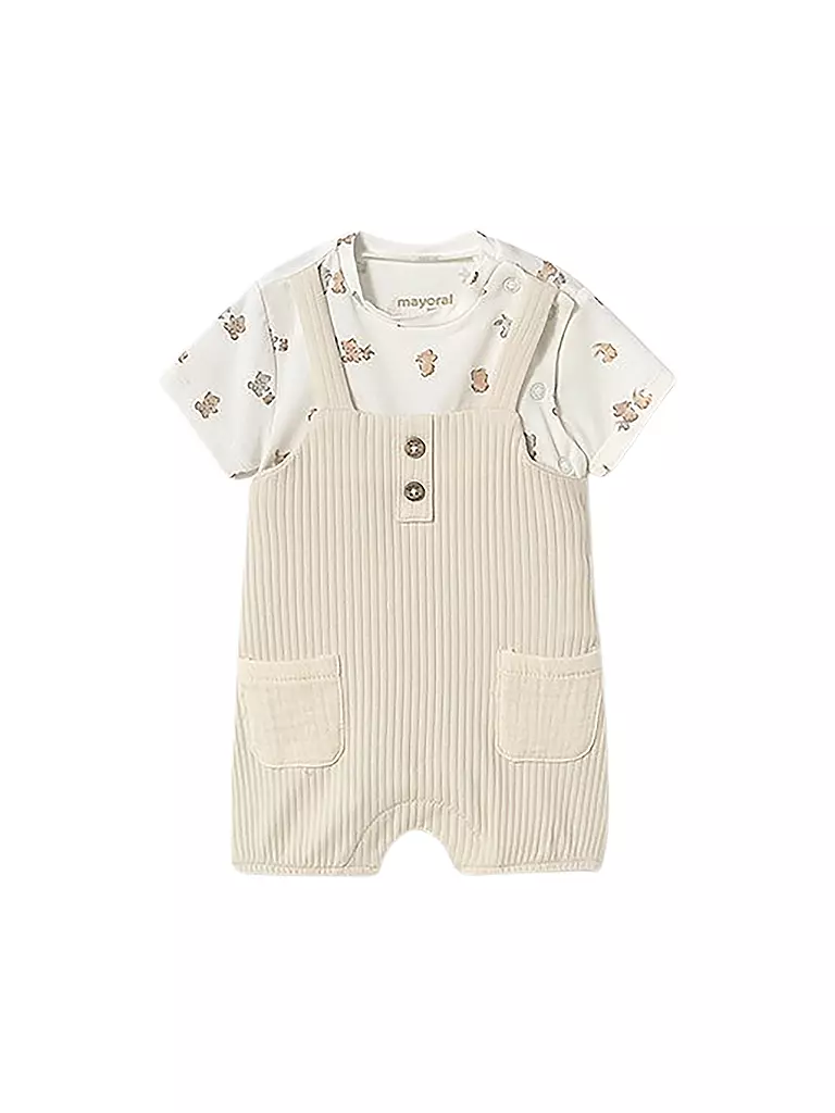 MAYORAL | Set neonato 2 pezzi T-shirt e salopette | Crema