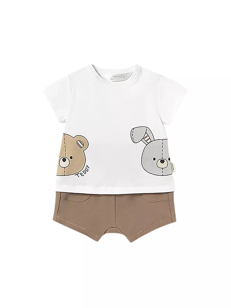 MAYORAL | Set neonato 2 pezzi T-shirt e shorts | Marrone