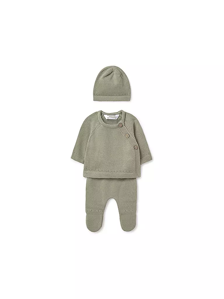 MAYORAL | Set neonato 3 pezzi, maglione, pantaloni e cappello | Verde
