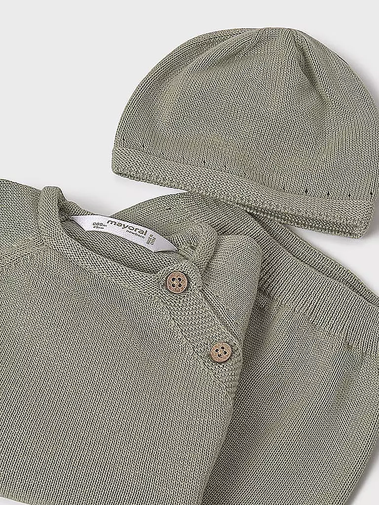 MAYORAL | Set neonato 3 pezzi, maglione, pantaloni e cappello | 