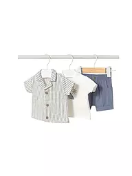 MAYORAL | Set neonato 3 pezzi camicia, T-shirt e shorts | Crema