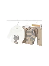 MAYORAL | Set neonato 3 pezzi giacca, maglietta a maniche lunghe e pantaloni | Beige