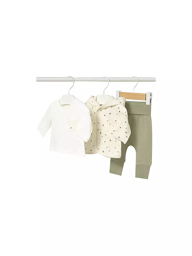 MAYORAL | Set neonato 3 pezzi giacca, maglietta a maniche lunghe e pantaloni | Verde