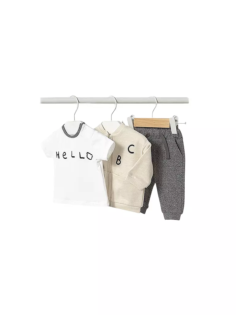 MAYORAL | Set neonato 3 pezzi T-shirt, giacca e pantaloni | Beige