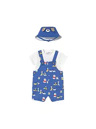 MAYORAL | Set neonato 3 pezzi T-shirt, salopette e cappello | Blu