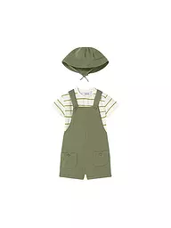 MAYORAL | Set neonato 3 pezzi T-shirt, salopette e cappello | Verde