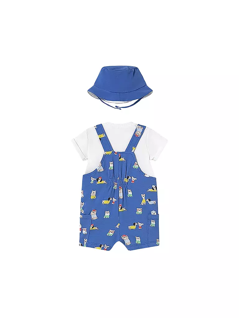 MAYORAL | Set neonato 3 pezzi T-shirt, salopette e cappello | 