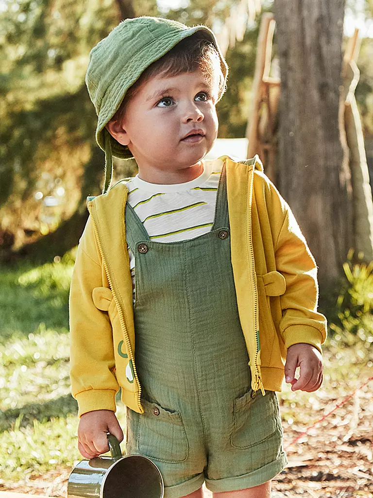 MAYORAL | Set neonato 3 pezzi T-shirt, salopette e cappello | Verde