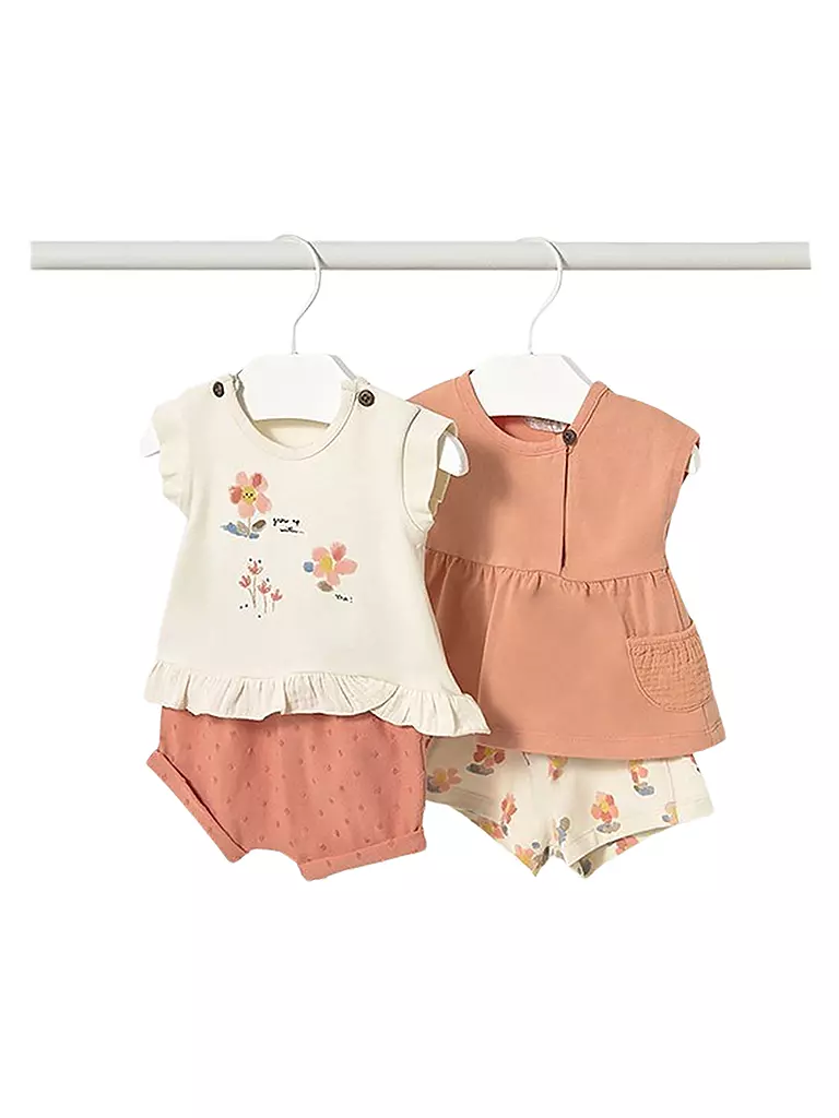 MAYORAL | Set neonato 4 pezzi T-shirt e shorts | Arancione