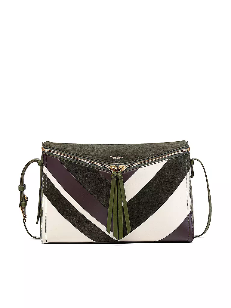MCM | Borsa in pelle - Borsa a tracolla DIAMOND Medium | Oliva