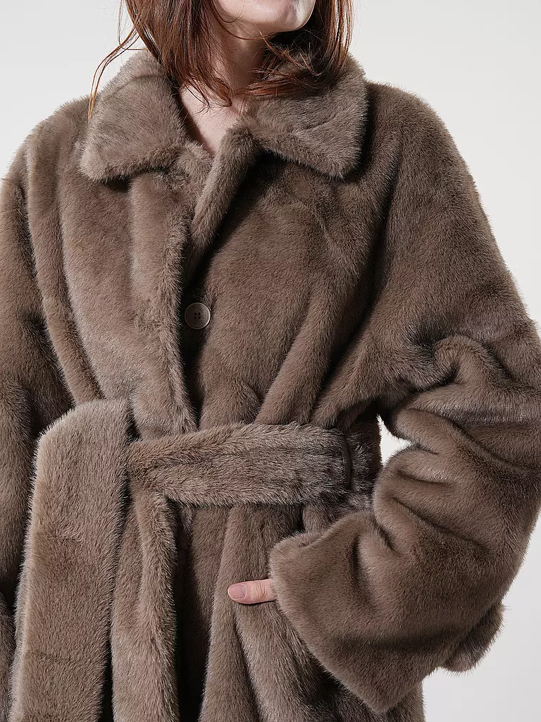 MEOTINE | Cappotto in pelliccia sintetica | Marrone chiaro