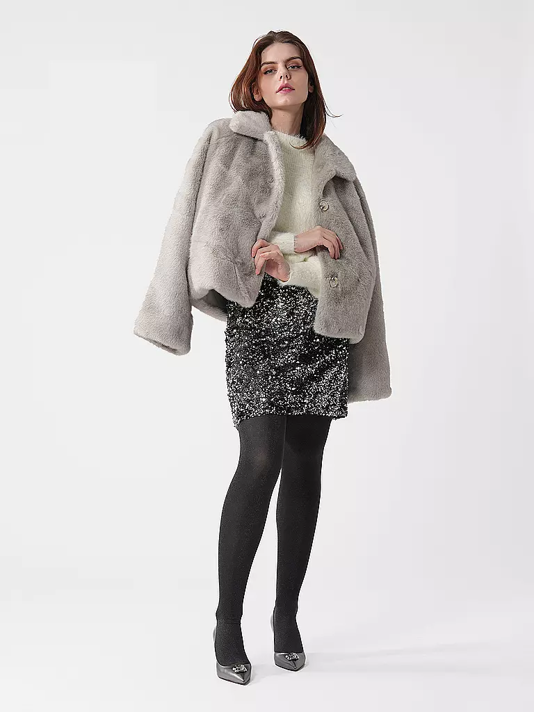 MEOTINE | Giacca in pelliccia sintetica | Grigio chiaro