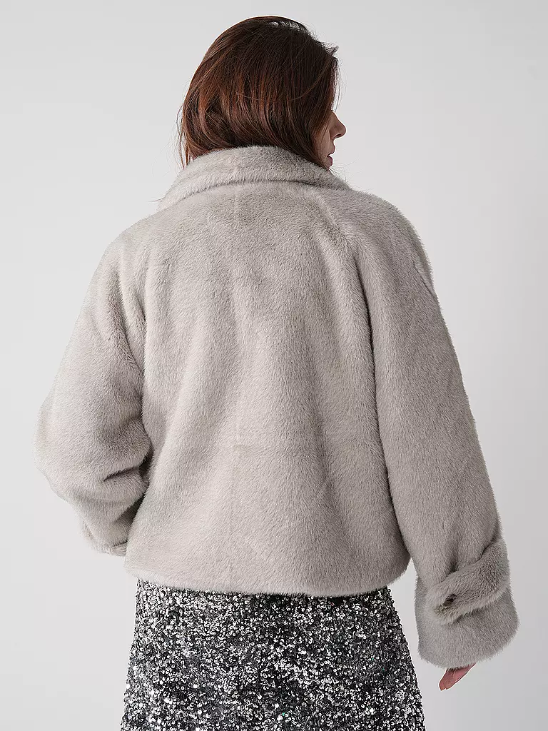 MEOTINE | Giacca in pelliccia sintetica | Grigio chiaro