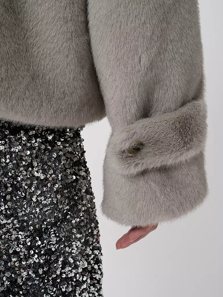 MEOTINE | Giacca in pelliccia sintetica | Grigio chiaro