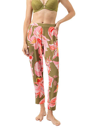 MEY | Pantaloni da pigiama 7/8 FLOWER WHIRL golden fern
