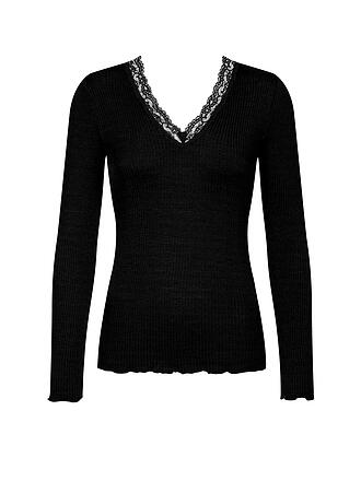 MEY | Maglietta a maniche lunghe WOOL EXPRESSIVE nera