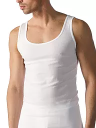 MEY | Canotta sportiva casual in cotone grigio chiaro mélange | Bianco