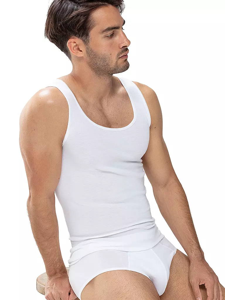 MEY | Canotta sportiva casual in cotone bianca | 