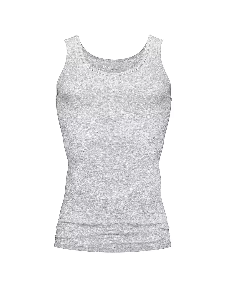 MEY | Canotta sportiva casual in cotone grigio chiaro mélange | Grigio