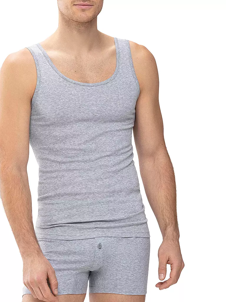 MEY | Canotta sportiva casual in cotone grigio chiaro mélange | Grigio
