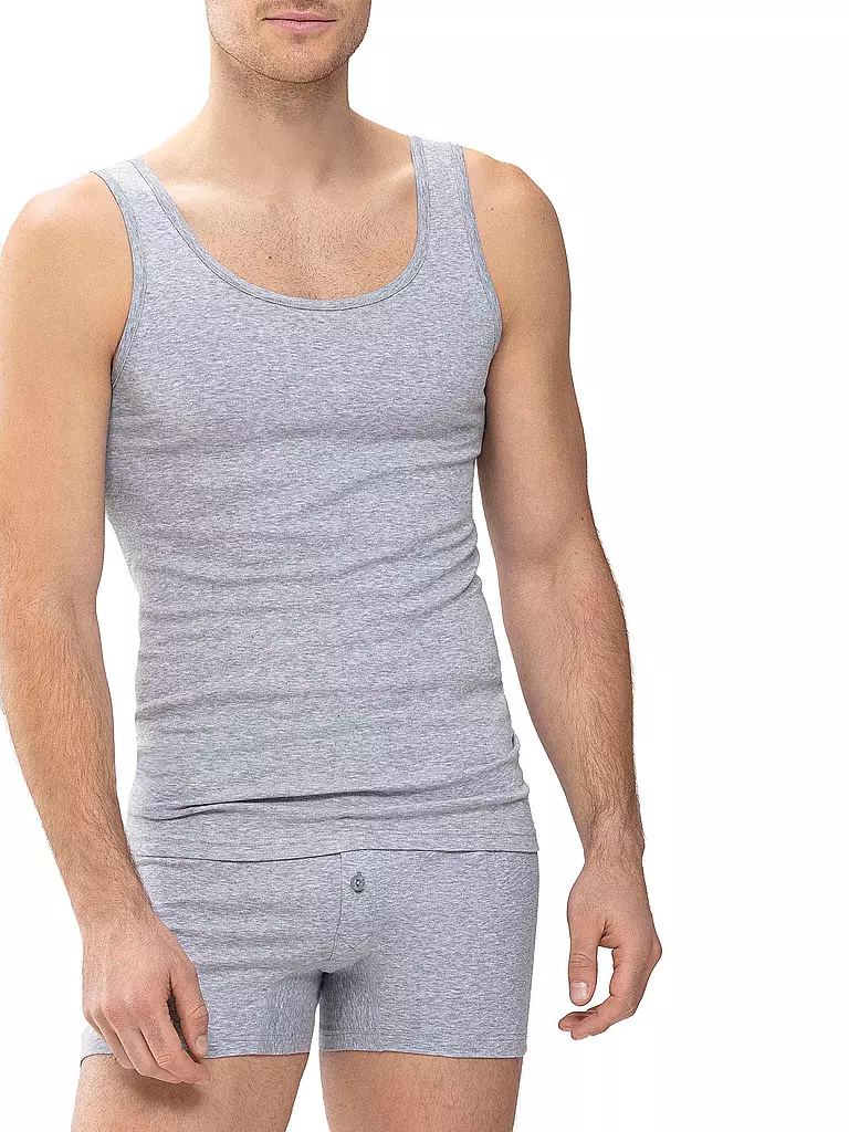 MEY | Canotta sportiva casual in cotone grigio chiaro mélange | Grigio