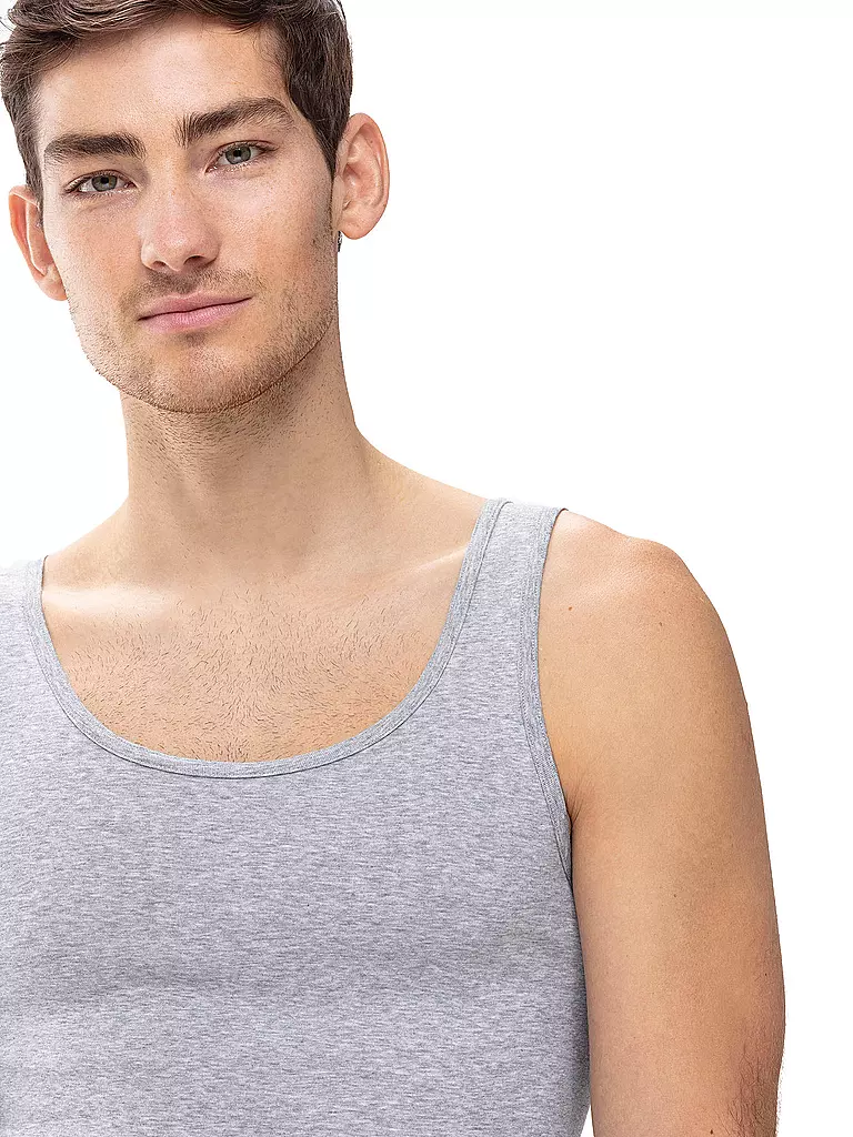 MEY | Canotta sportiva casual in cotone grigio chiaro mélange | Grigio