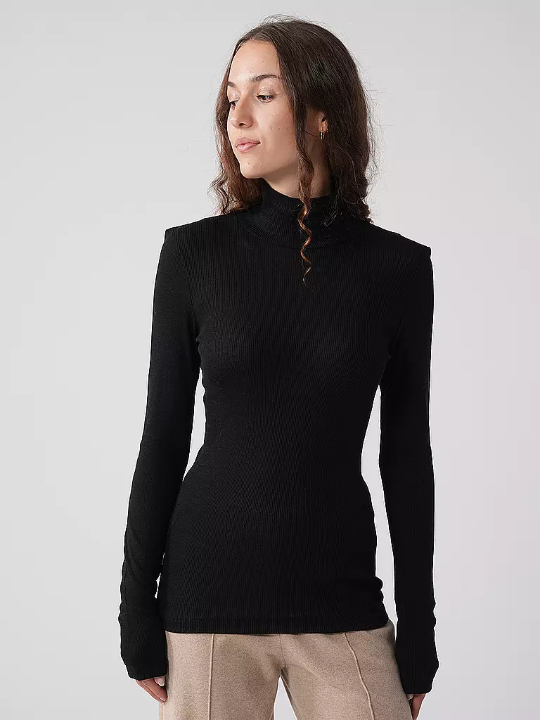 MEY | Maglia a maniche lunghe WOOL LOVE nera |