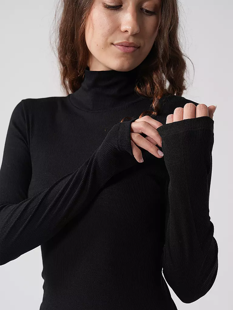 MEY | Maglia a maniche lunghe WOOL LOVE nera |