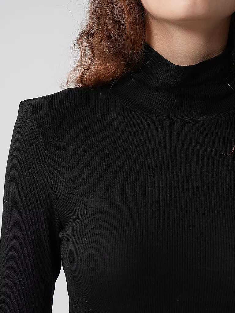 MEY | Maglia a maniche lunghe WOOL LOVE nera |