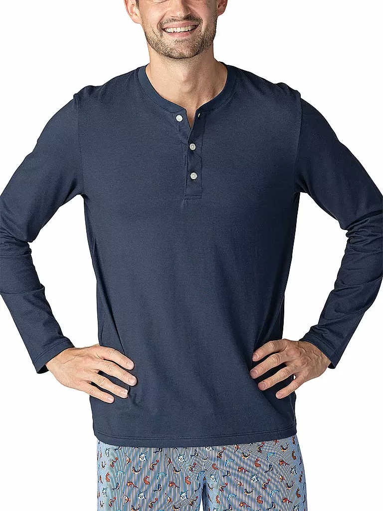 MEY | Maglietta da pigiama a maniche lunghe | Blu