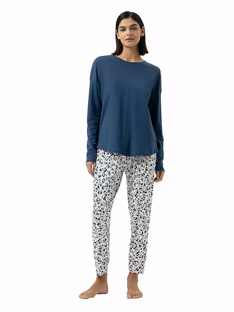 MEY | Pigiama 7/8 SOFT LEO | Blu scuro
